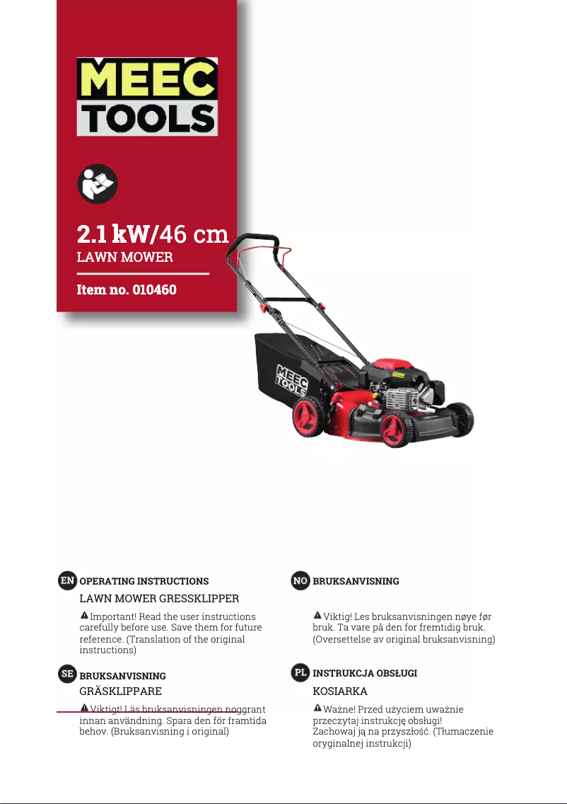 Page 1 de la notice Manuel utilisateur Meec Tools 010-460