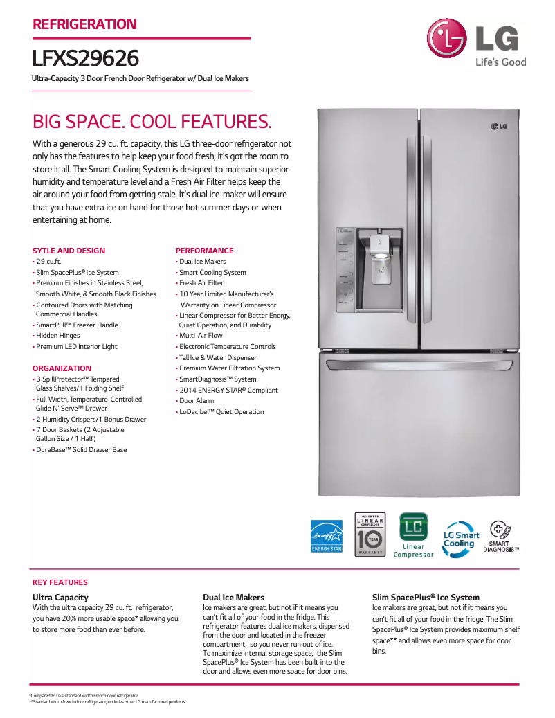 Image de la première page du manuel de l'appareil LFXS29626