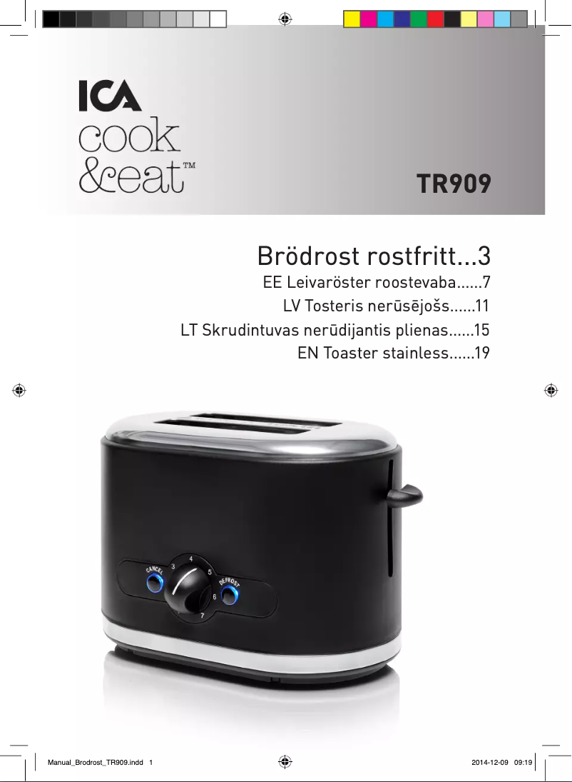 Image de la première page du manuel de l'appareil TR909