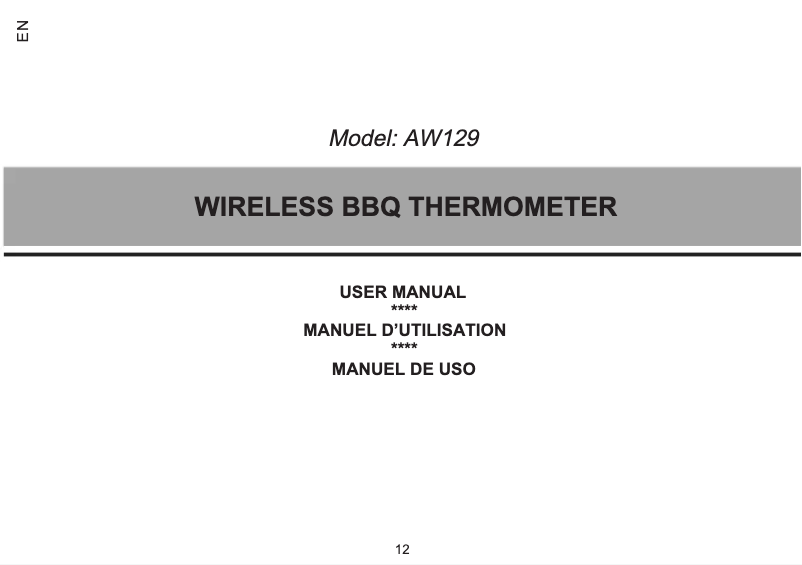 Page 1 de la notice Manuel utilisateur Oregon Scientific AW129