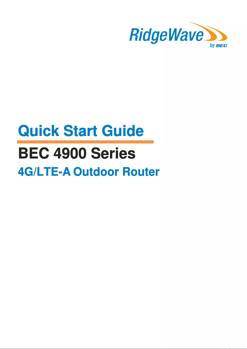 Image de la première page du manuel de l'appareil RidgeWave 4900R21