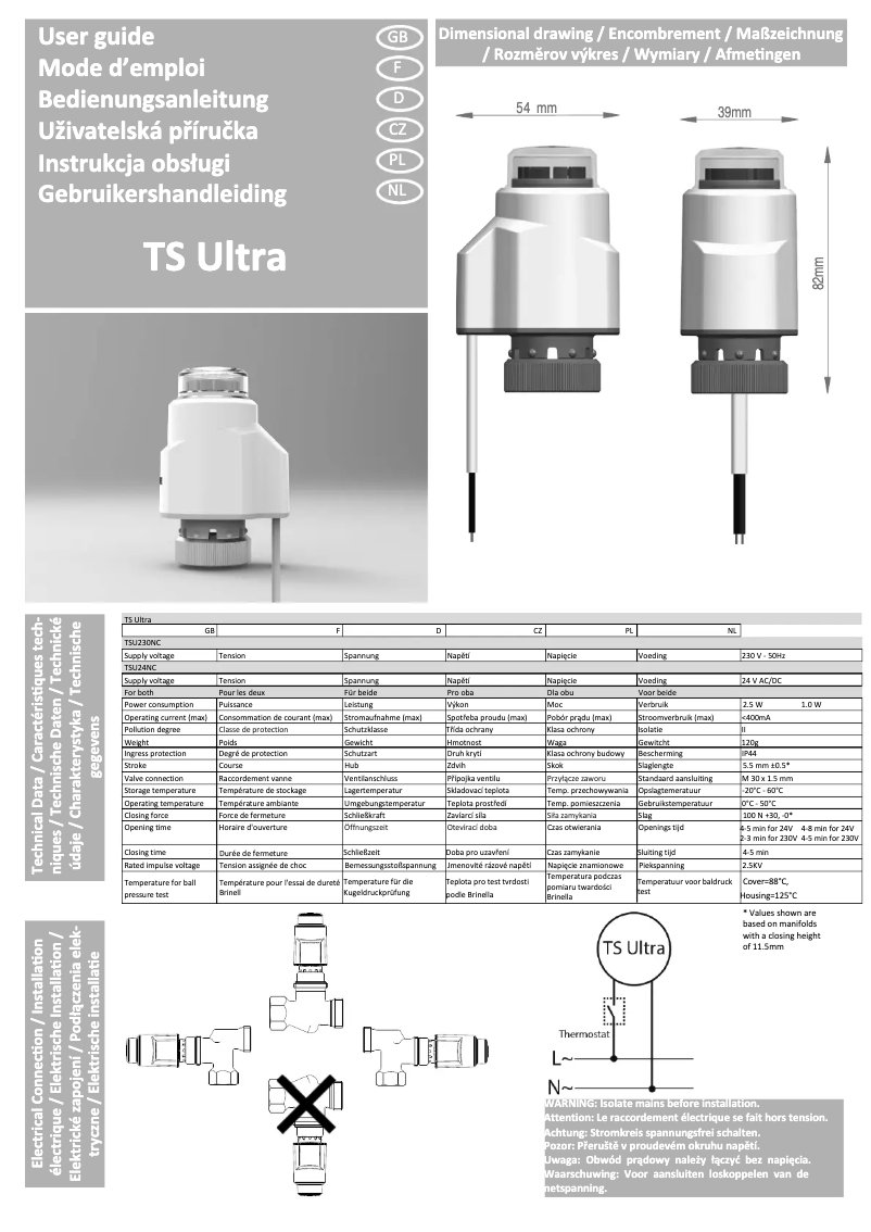 Page 1 de la notice Manuel utilisateur Eberle TS Ultra
