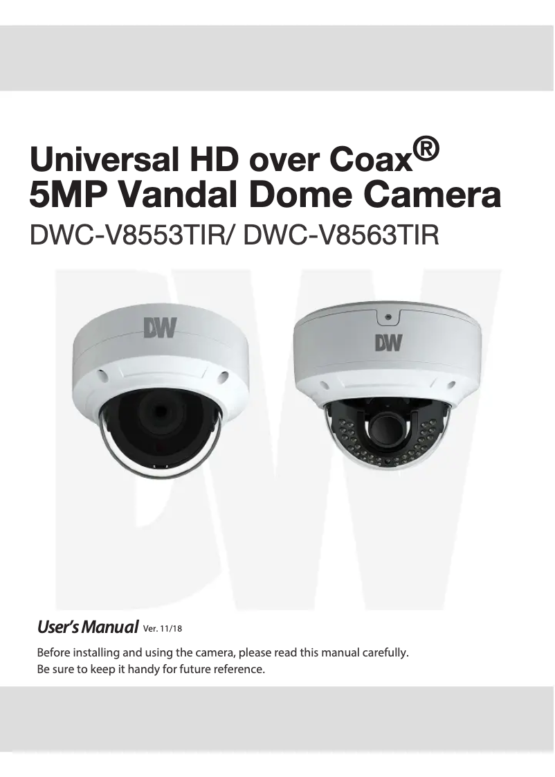 Page 1 de la notice Manuel utilisateur Digital Watchdog Universal HD over Coax DWC-V8563TIR