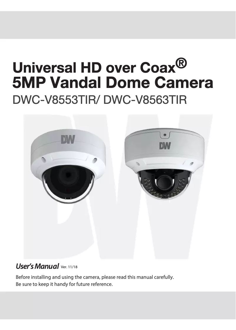 Page n°1 - Manuel utilisateur Digital Watchdog Universal HD over Coax DWC-V8563TIR