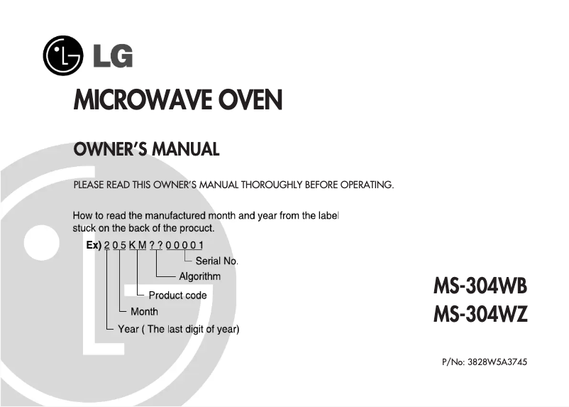Image de la première page du manuel de l'appareil MS-304WZ