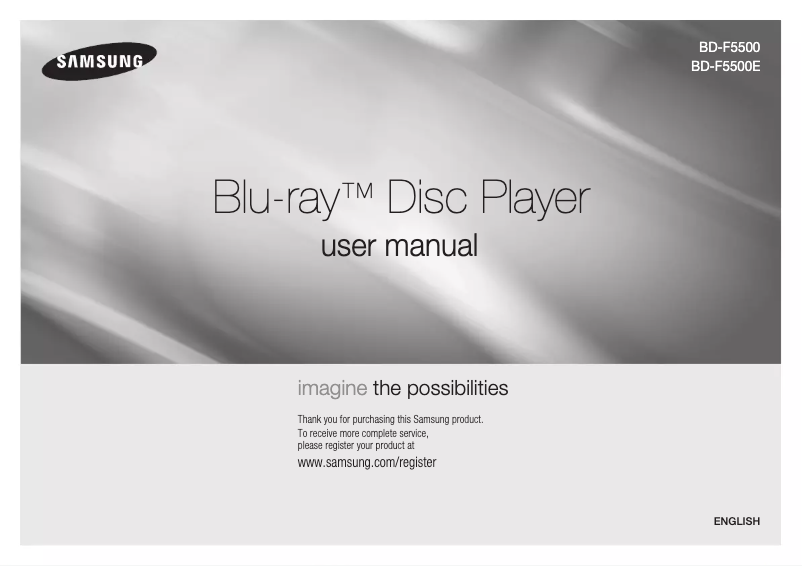 Page n°1 - Manuel utilisateur Samsung BD-F5500E