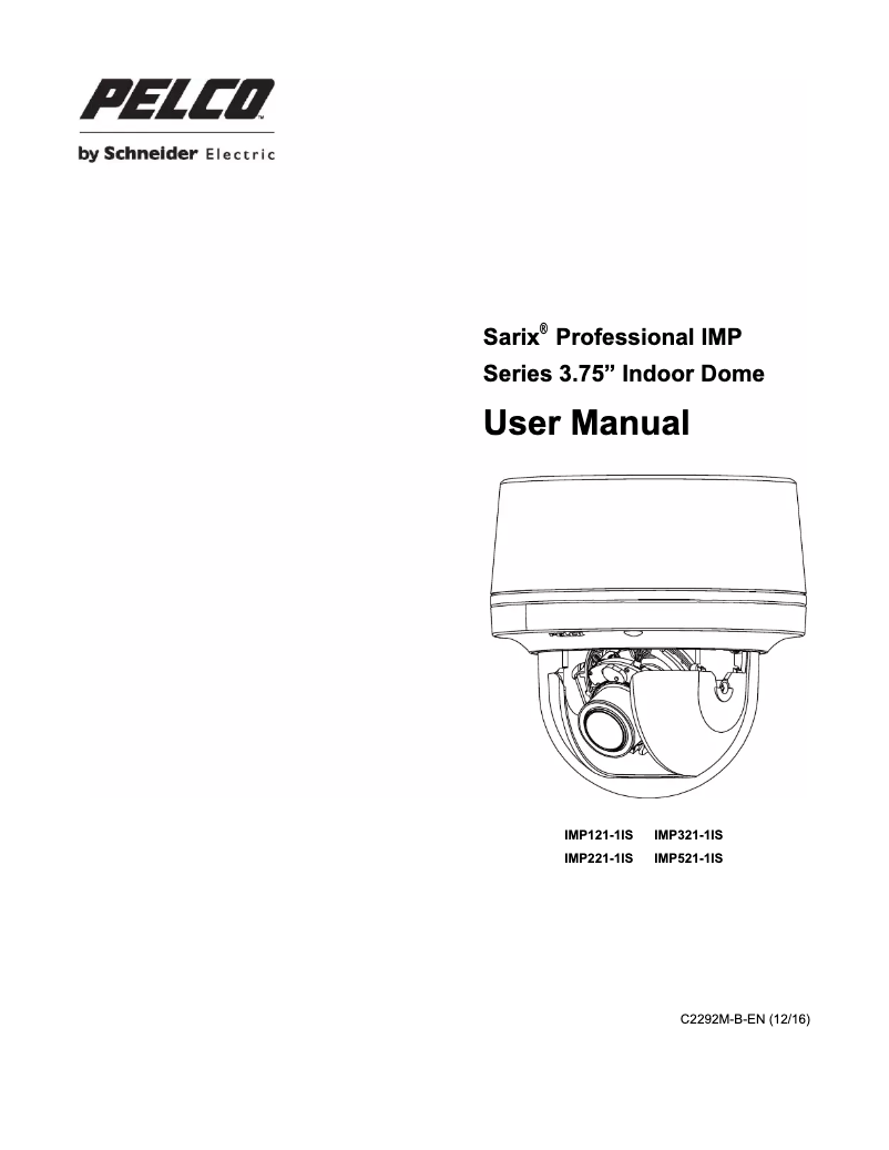 Page 1 de la notice Manuel utilisateur Pelco Sarix Professional IMP221-1IS