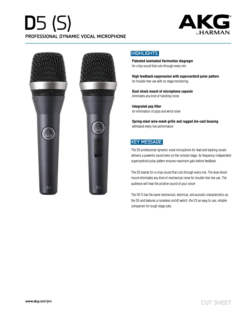 Image de la première page du manuel de l'appareil D5 S