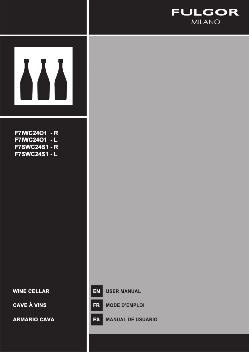 Page n°1 - Manuel utilisateur Fulgor Milano F7IWC24O1-R