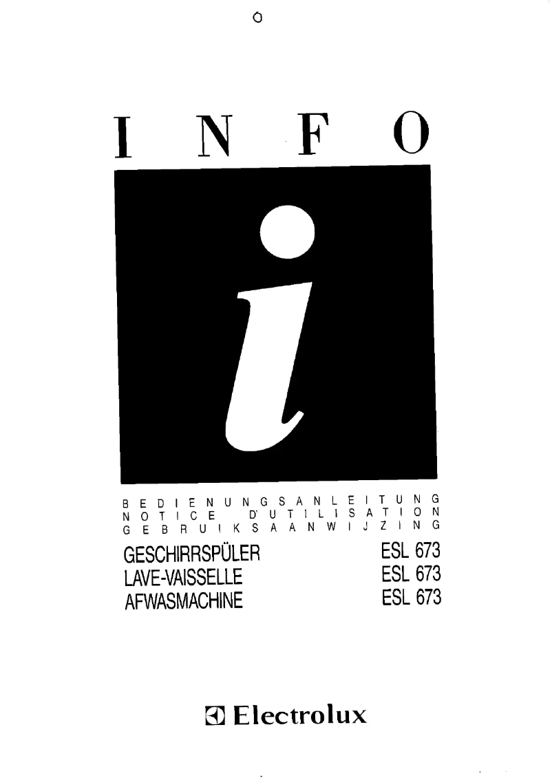 Page n°1 - Manuel utilisateur Electrolux ESL673