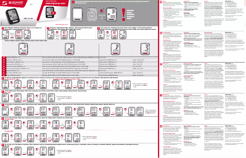 Page 1 de la notice Manuel utilisateur Sigma BC 5.16