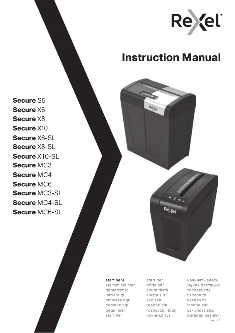 Página 1 del manual Manual de usuario Rexel Secure X8