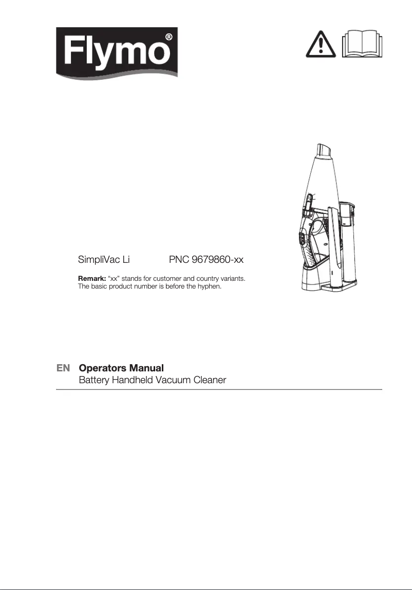 Image de la première page du manuel de l'appareil SimpliVac Li