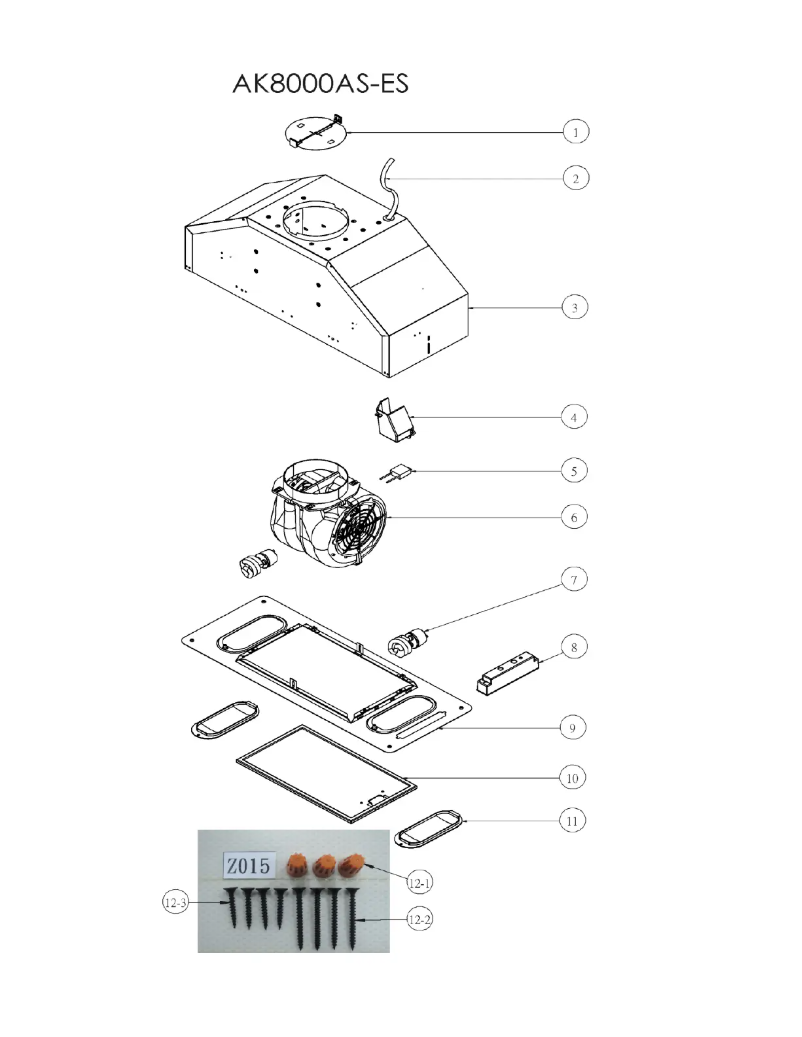 Página 1 del manual Diagrama de cableado Zephyr AK8000ASES