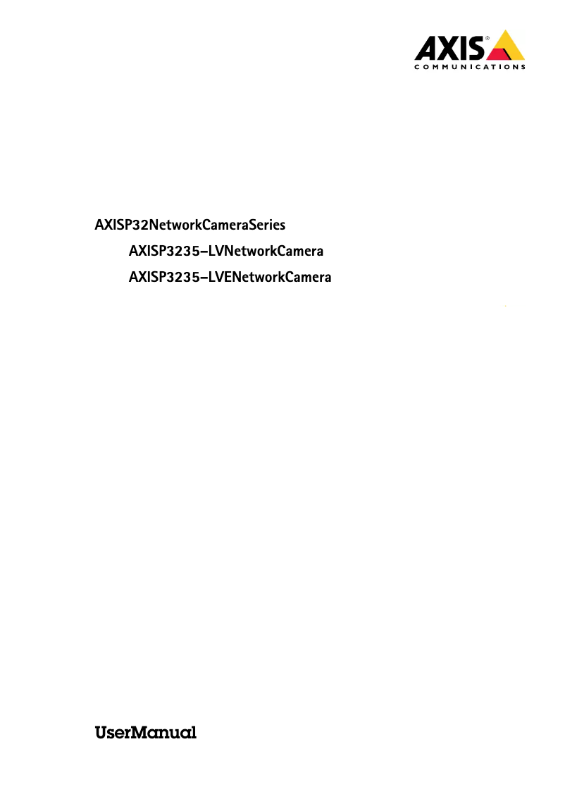 Page 1 de la notice Manuel utilisateur Axis P3235-LV