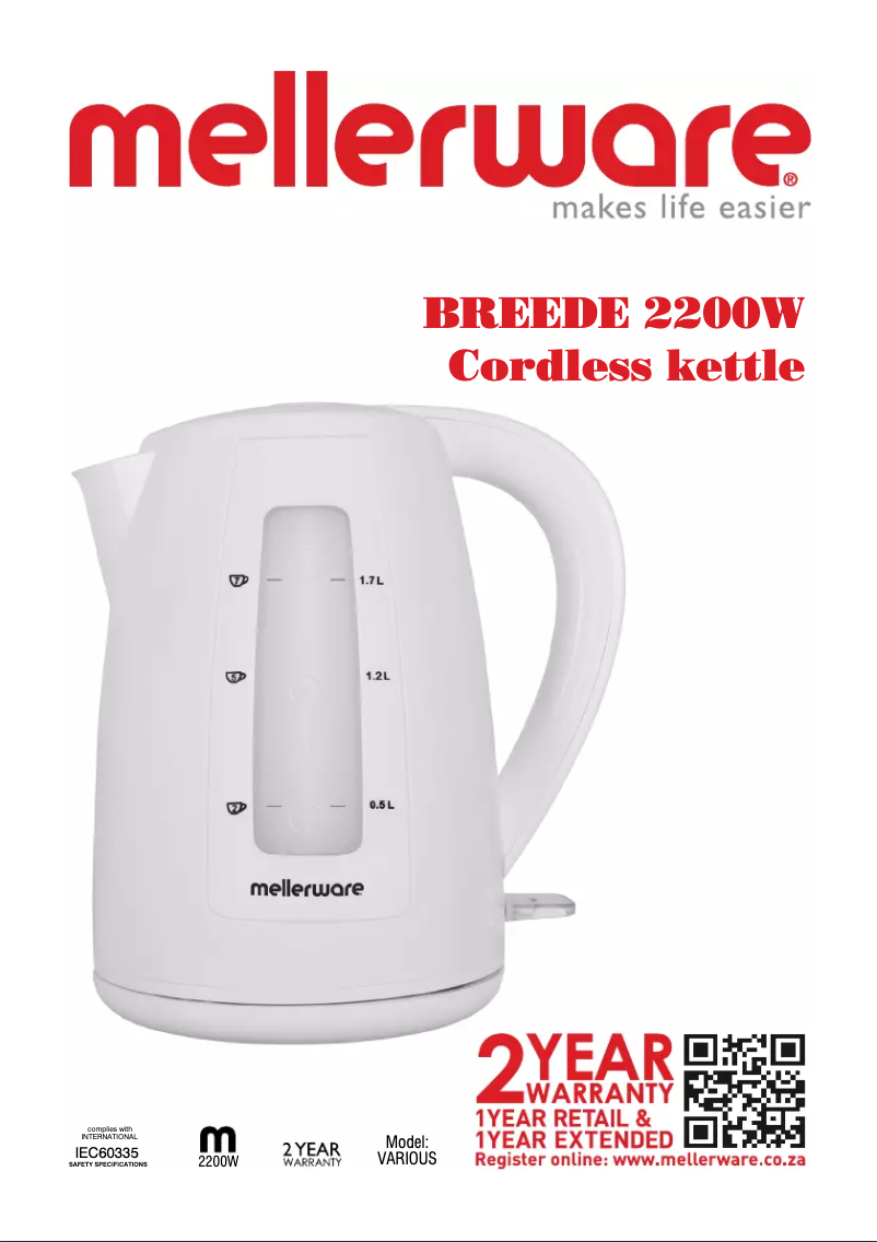 Página 1 del manual Manual de usuario Mellerware Breede 22600BK