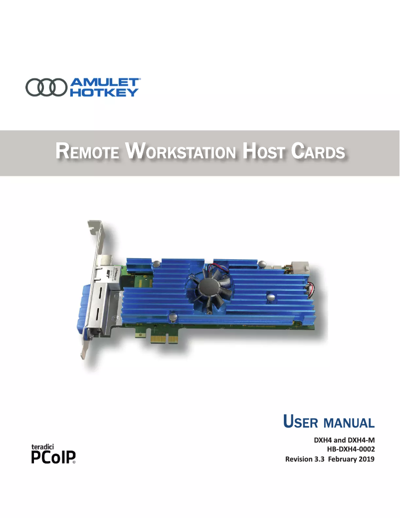 Page n°1 - Manuel utilisateur Amulet Hotkey DXH4-M001