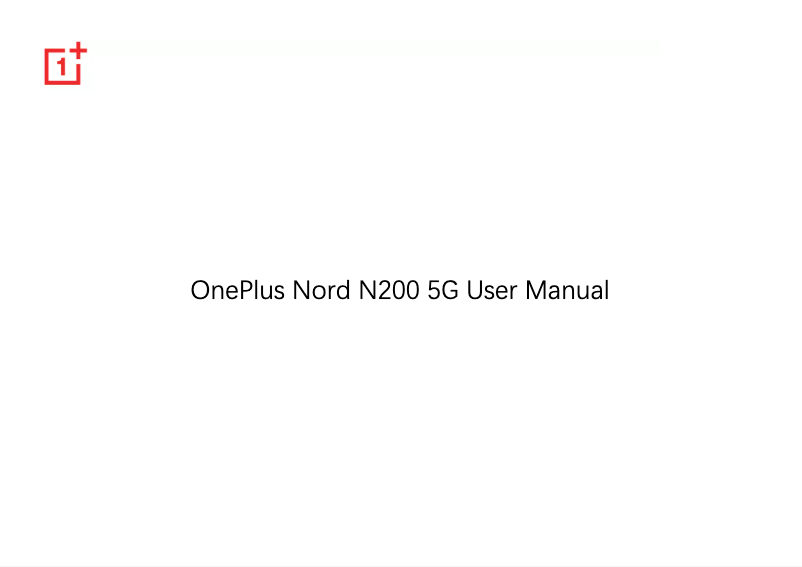 Página 1 del manual Manual de usuario OnePlus Nord N200 5G