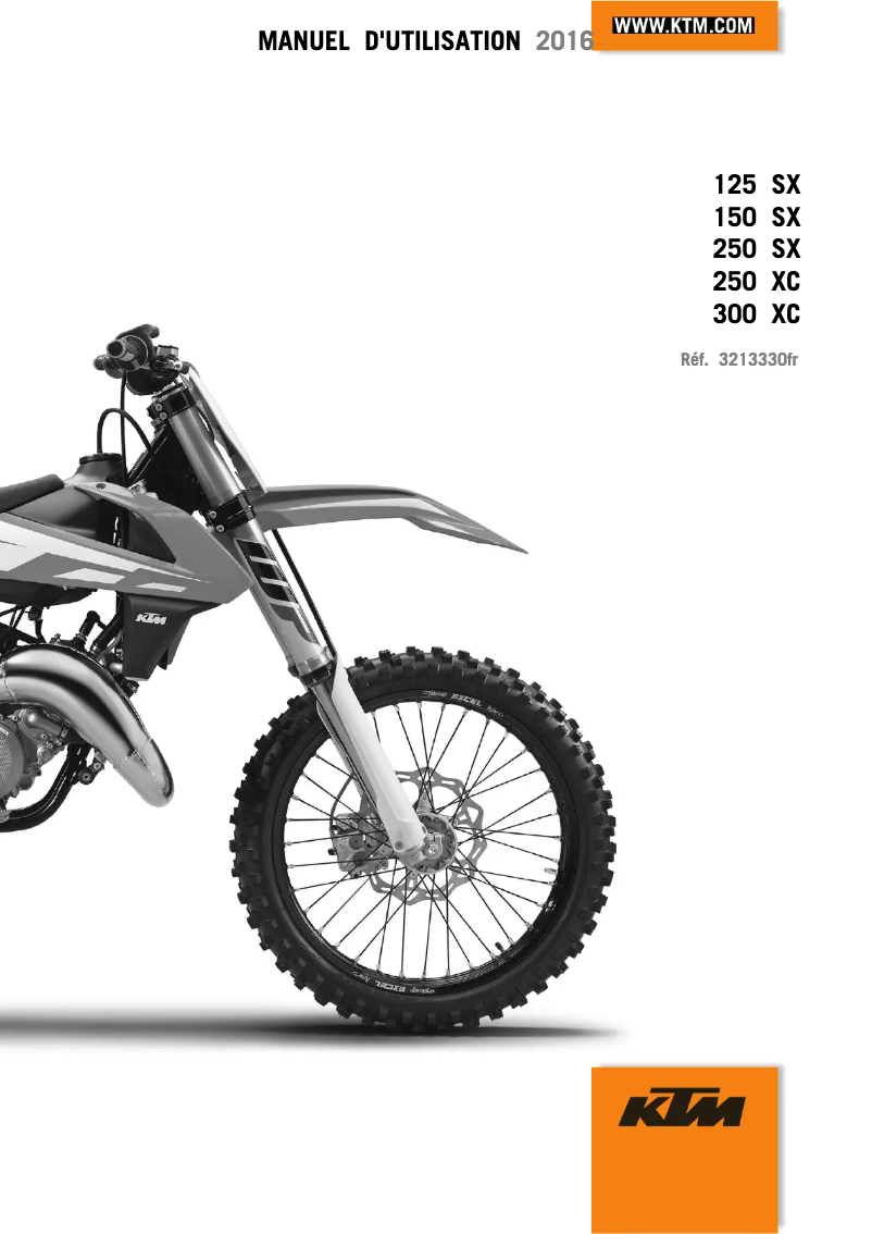 Image de la première page du manuel de l'appareil 250 SX (2016)