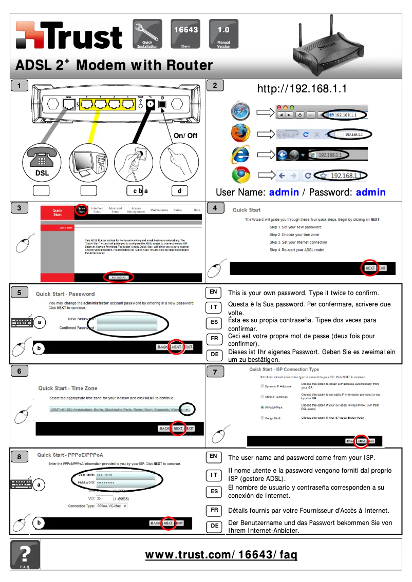 Page 1 de la notice Manuel utilisateur Trust 16643