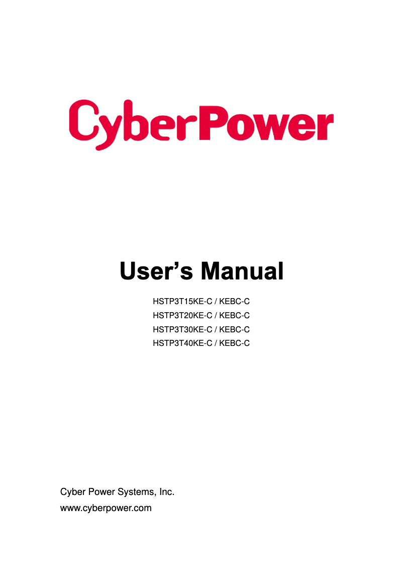 Page 1 de la notice Manuel utilisateur CyberPower HSTP3T15KE-C