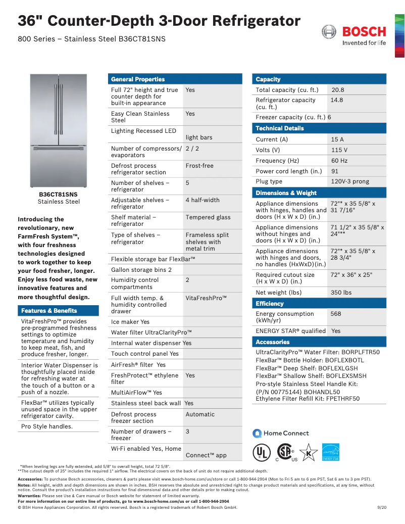 Imagen de la primera página del manual del dispositivo B36CT81SNS