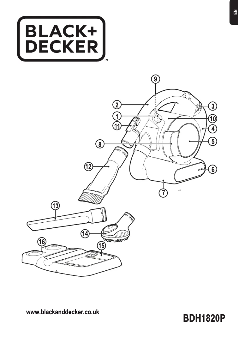 Image de la première page du manuel de l'appareil Dustbuster Flexi BDH1820P
