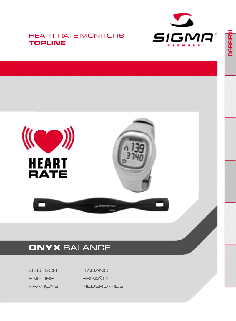 Page 1 de la notice Manuel utilisateur Sigma Sport Onyx Balance