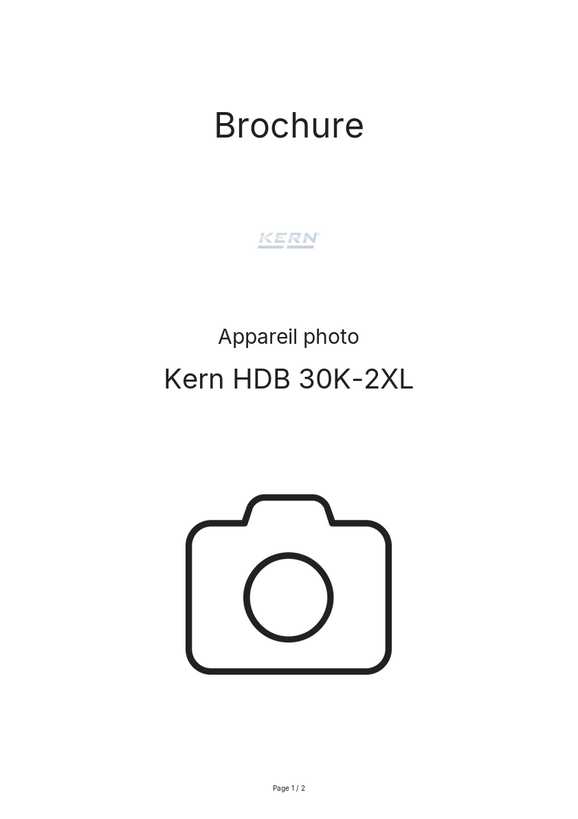 Page n°1 - Brochure Kern HDB 30K-2XL