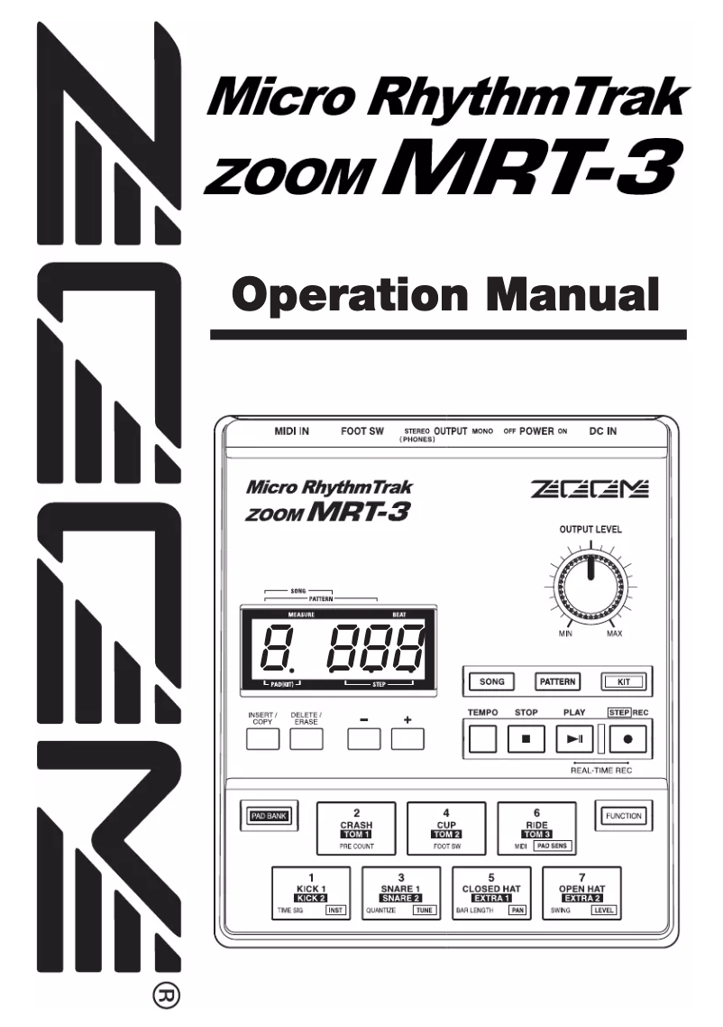 First page image of the manual for MRT-3B