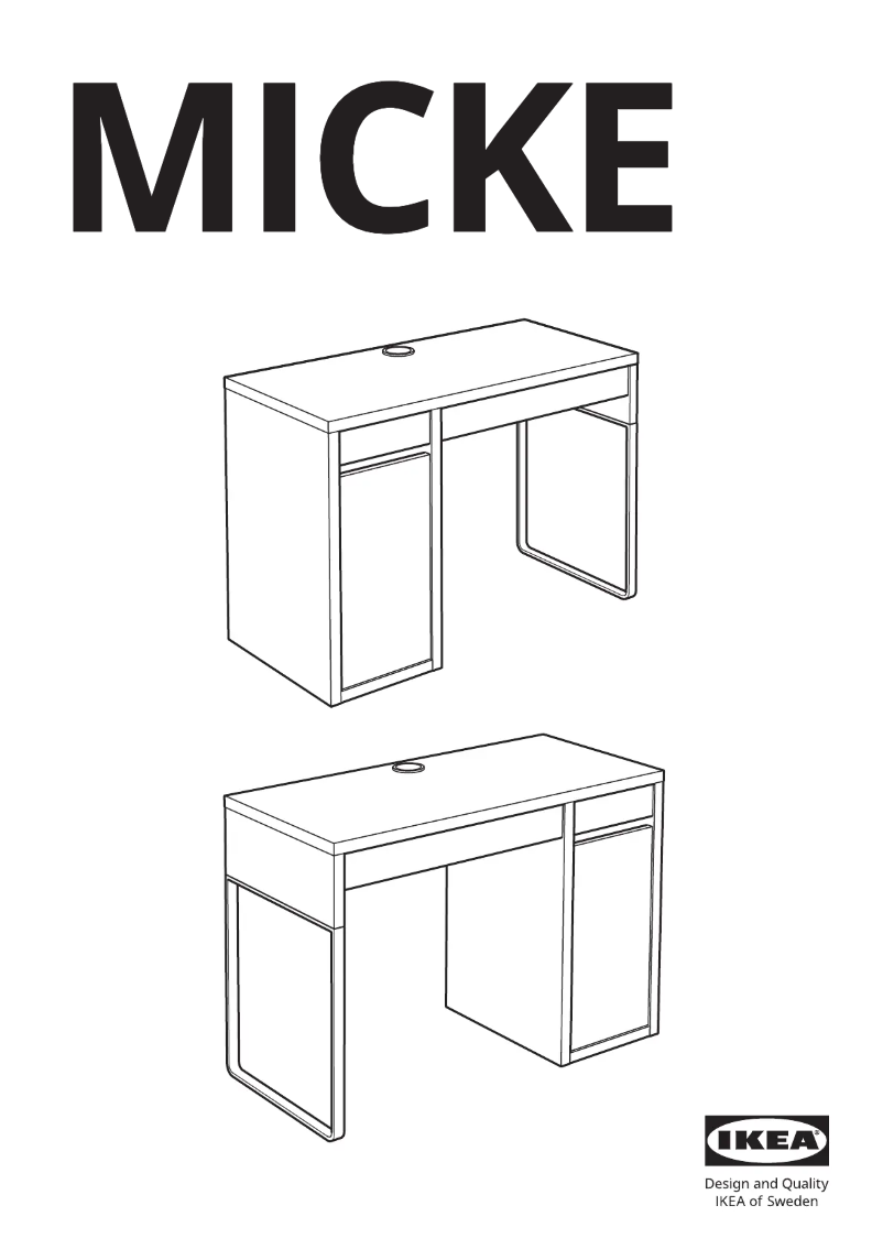 Page 1 de la notice Manuel utilisateur Ikea MICKE 205.485.79