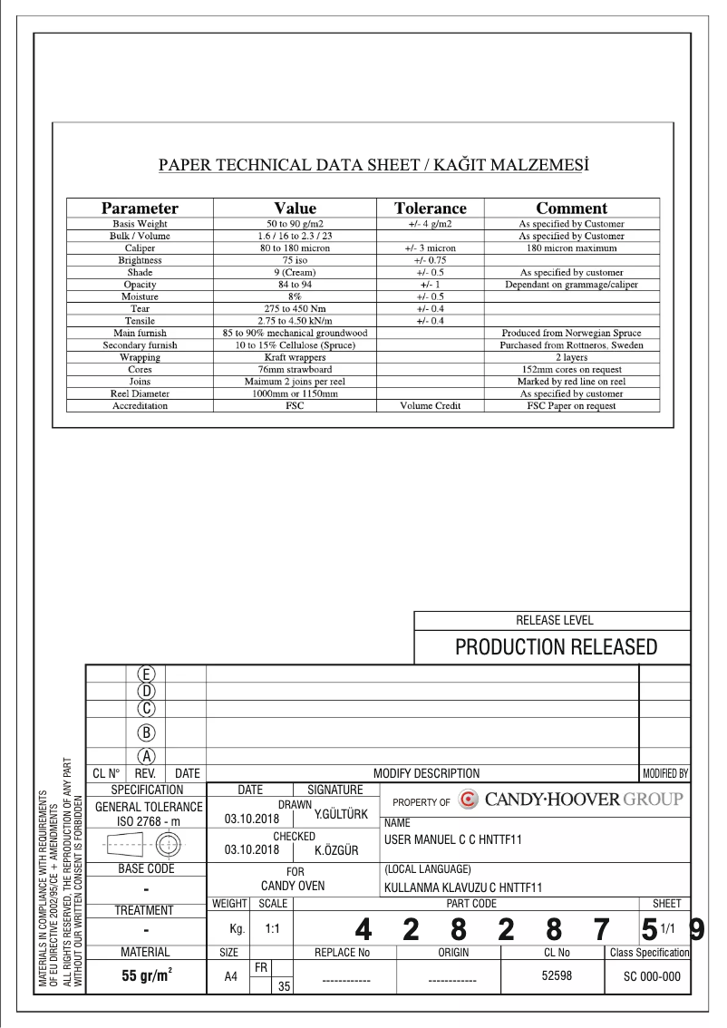 Page 1 de la notice Manuel utilisateur Candy FCT615NXL