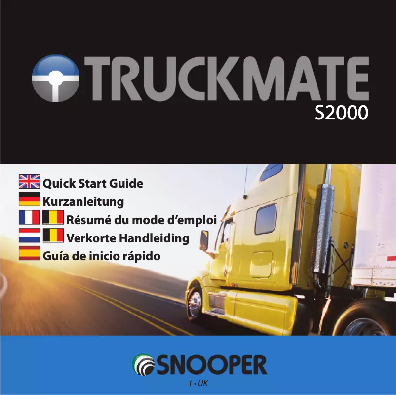 Page 1 de la notice Manuel utilisateur Snooper Truckmate S2000