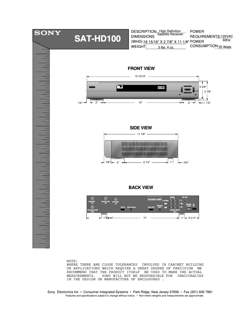 Page 1 de la notice Guide d'installation Sony SAT-HD100