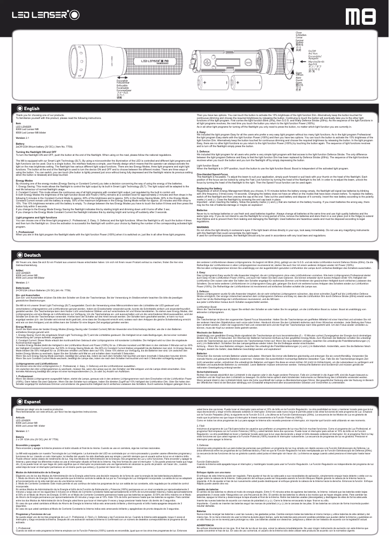 Image de la première page du manuel de l'appareil M8