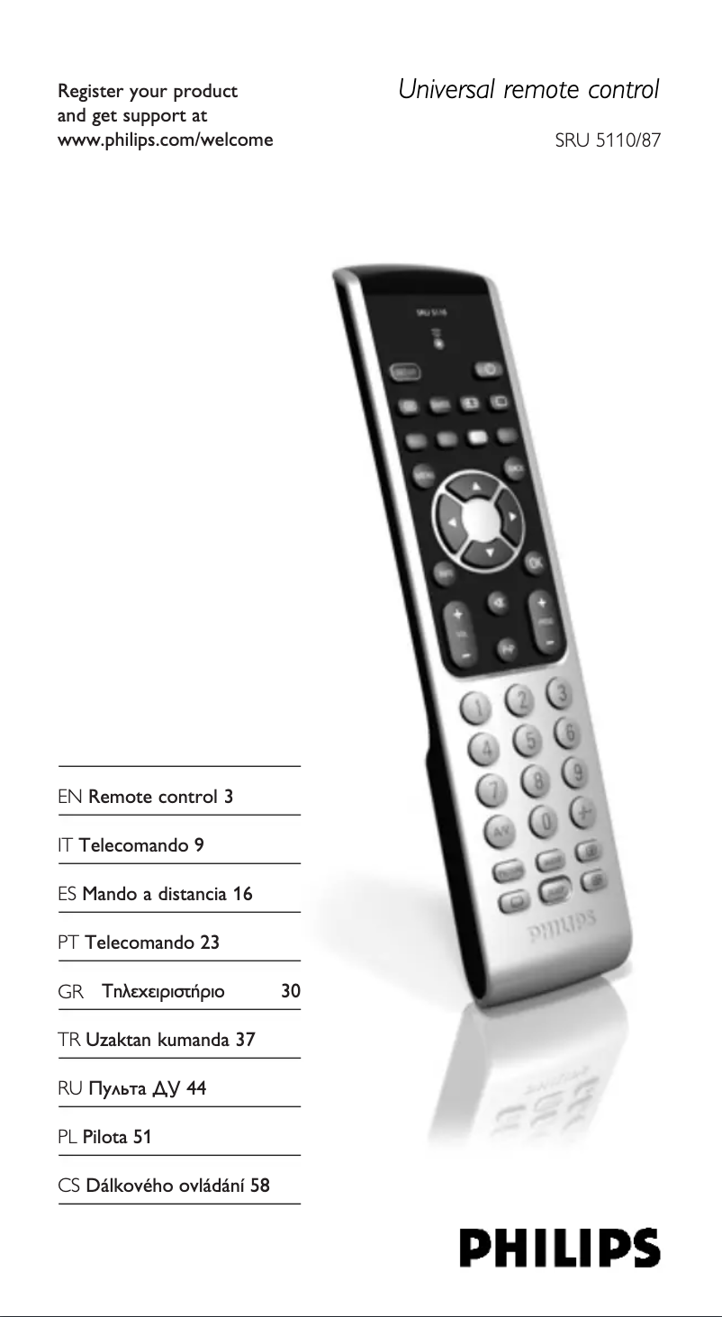 Page 1 de la notice Manuel utilisateur Philips SRU5110