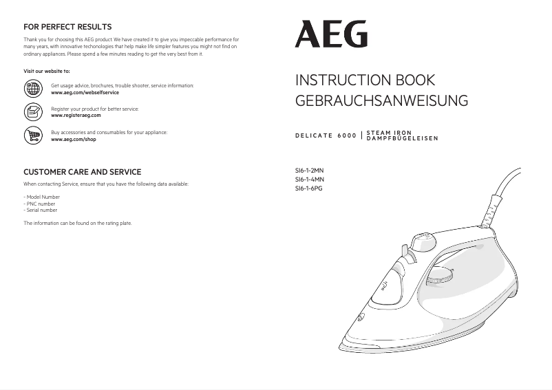 Página 1 del manual Manual de usuario AEG Delicate 6000 SI6-1-2MN