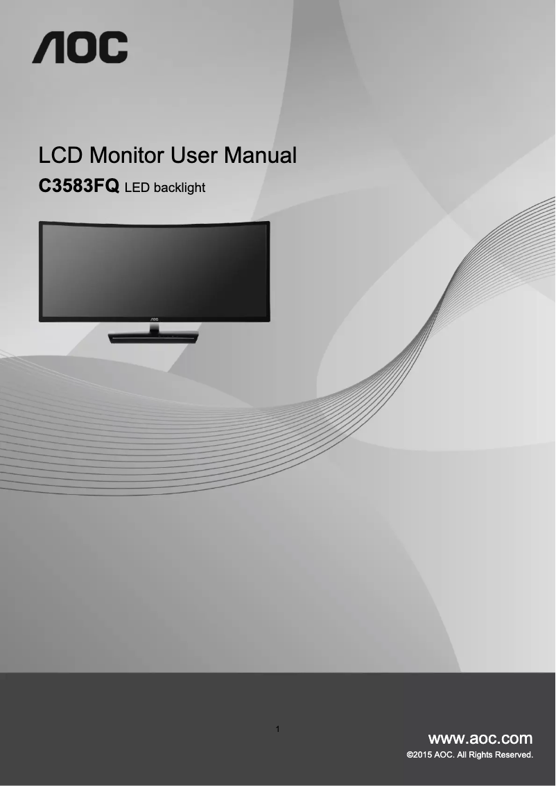 Page n°1 - Manuel utilisateur AOC C3583FQ
