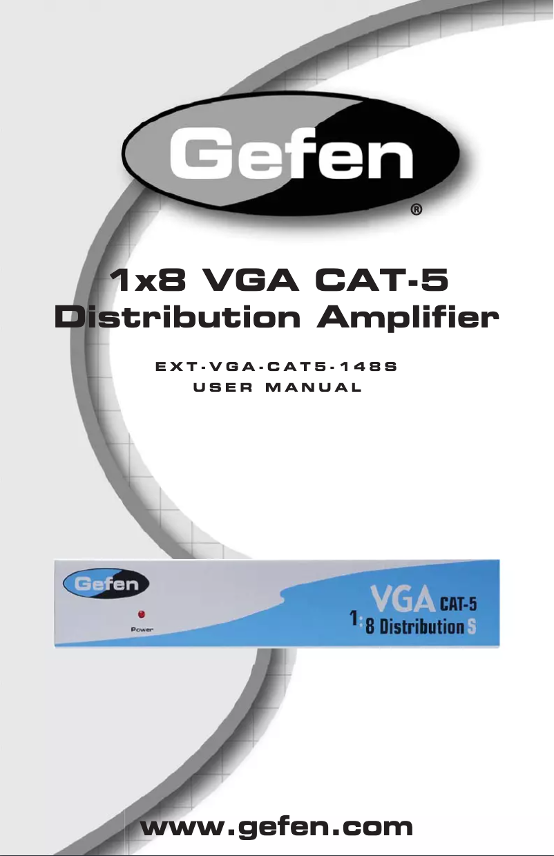 Page 1 de la notice Manuel utilisateur Gefen EXT-VGA-CAT5-148S