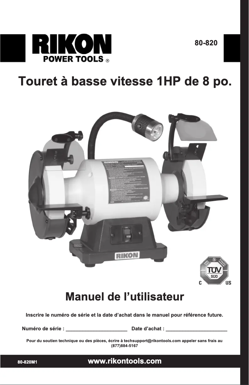 Page 1 de la notice Manuel utilisateur RIKON 80-820