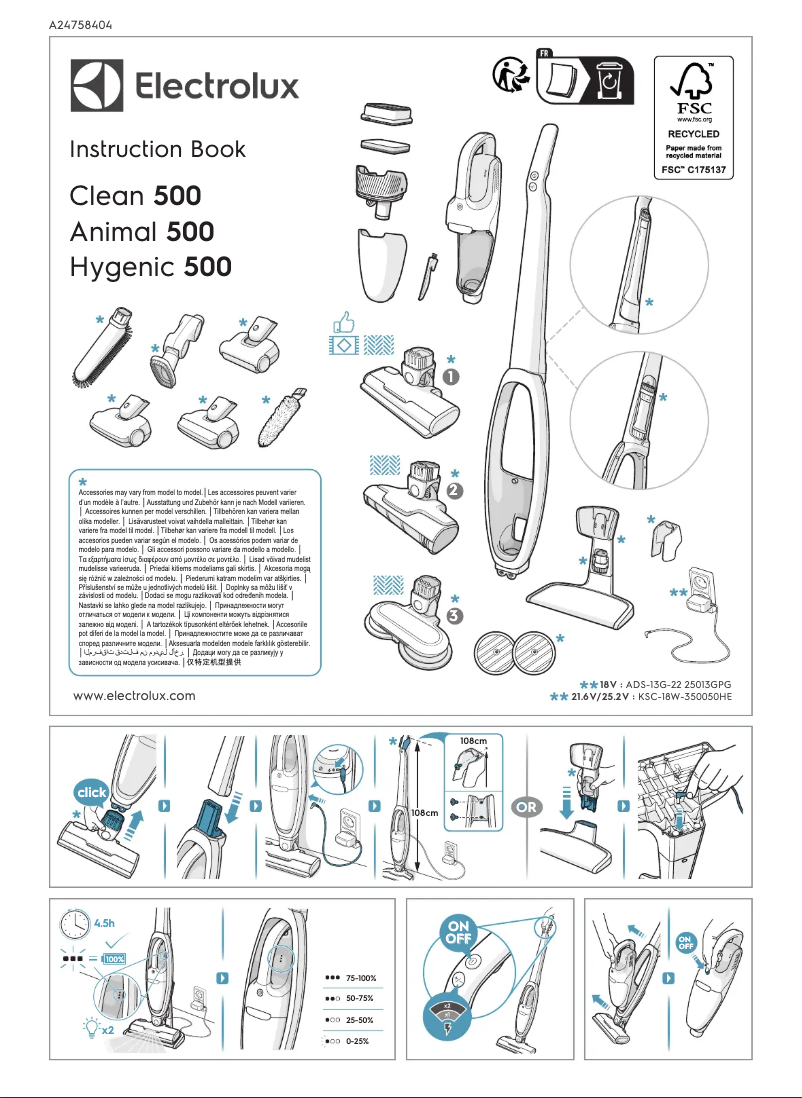 Page 1 de la notice Manuel utilisateur Electrolux ES52CB21DB