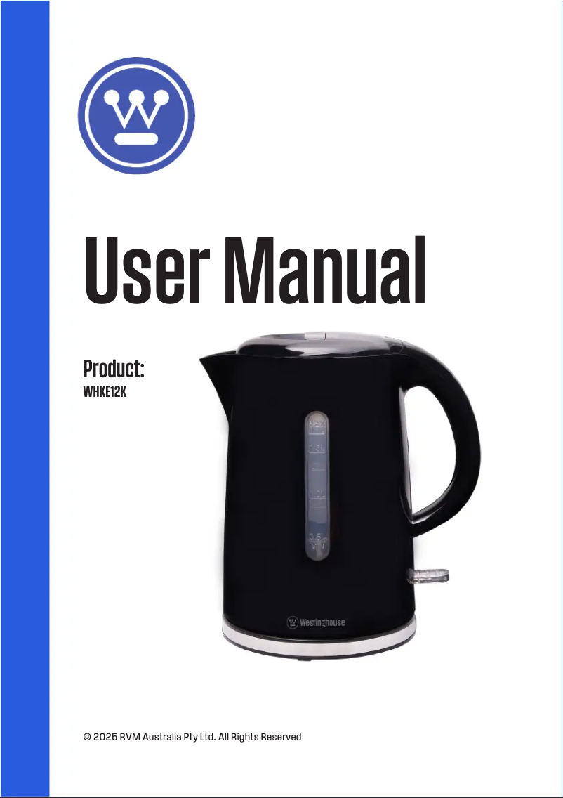 Page n°1 - Manuel utilisateur Westinghouse WHKE12K