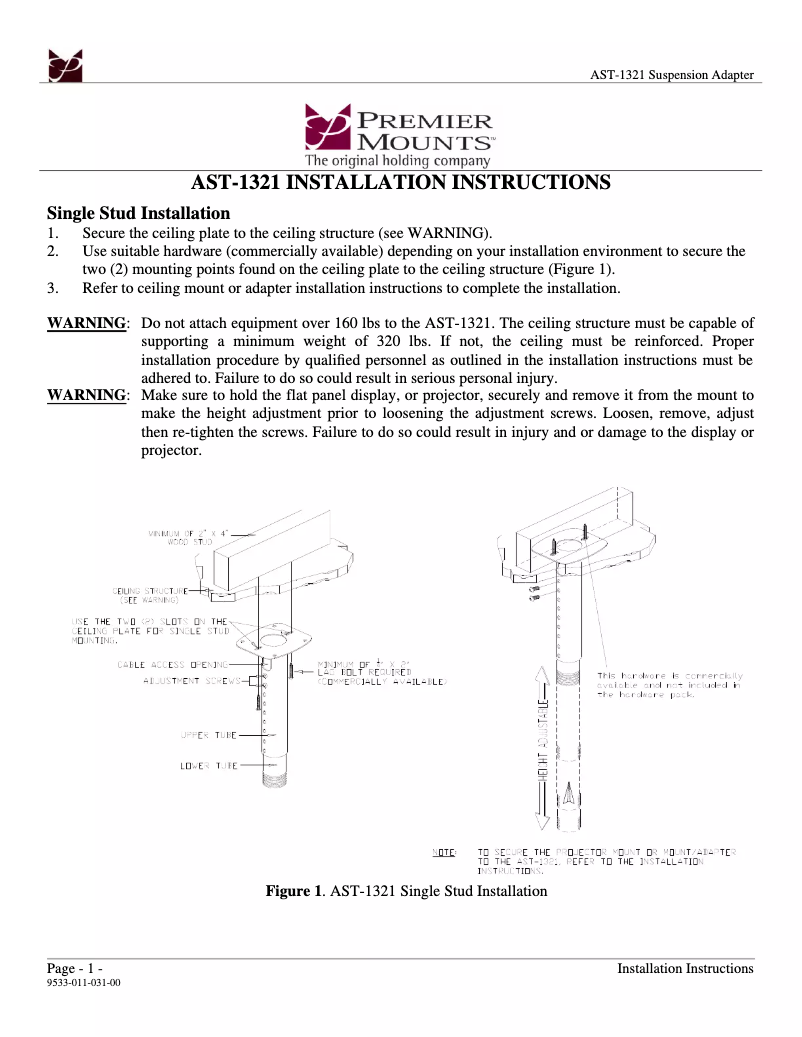 Image de la première page du manuel de l'appareil AST-1321