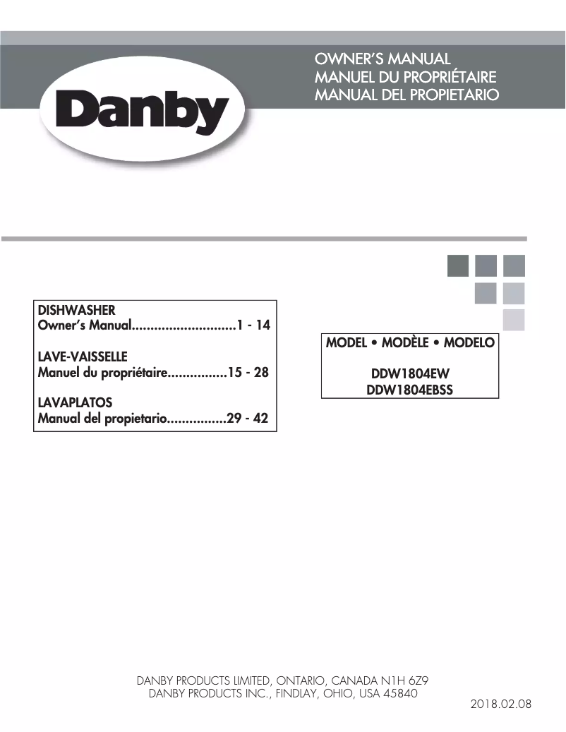 Página 1 del manual Manual de usuario Danby DDW1804EW