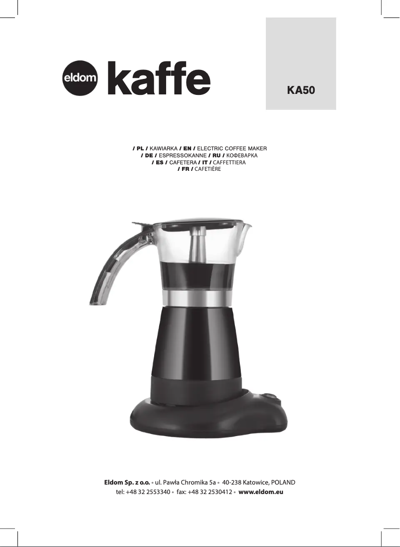 Image de la première page du manuel de l'appareil Kaffe KA50
