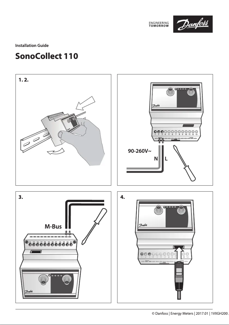 Page n°1 - Guide d'installation Danfoss SonoCollect 112