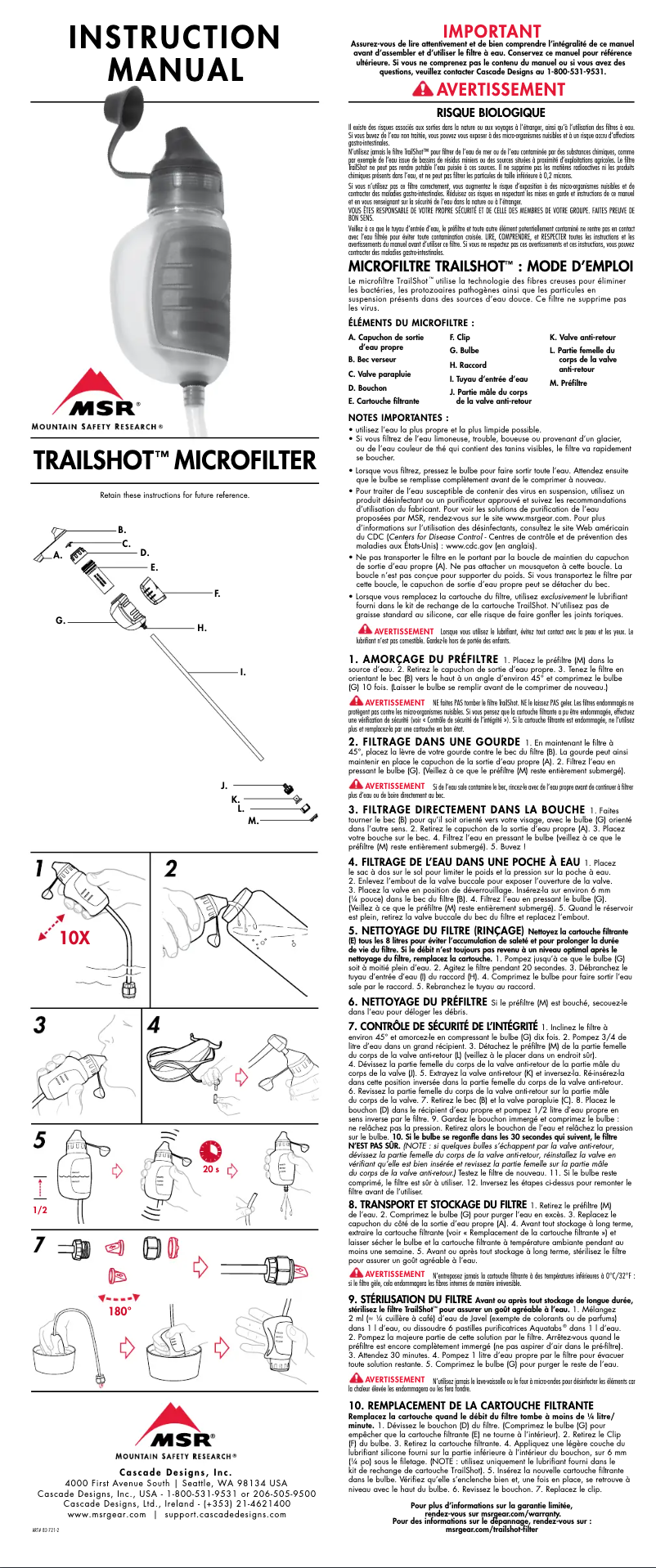 Página 1 del manual Manual de usuario MSR TrailShot