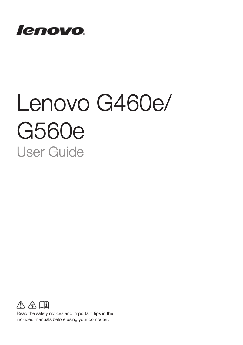 Page n°1 - Manuel utilisateur Lenovo G560e