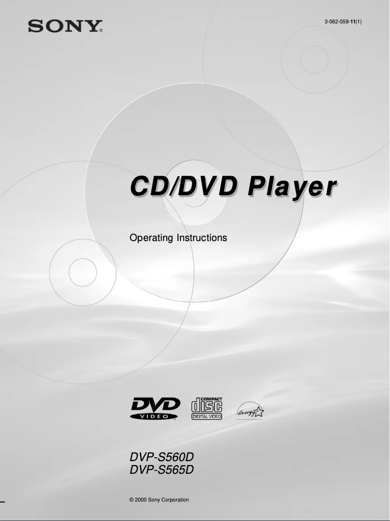 Image de la première page du manuel de l'appareil DVP-S565D