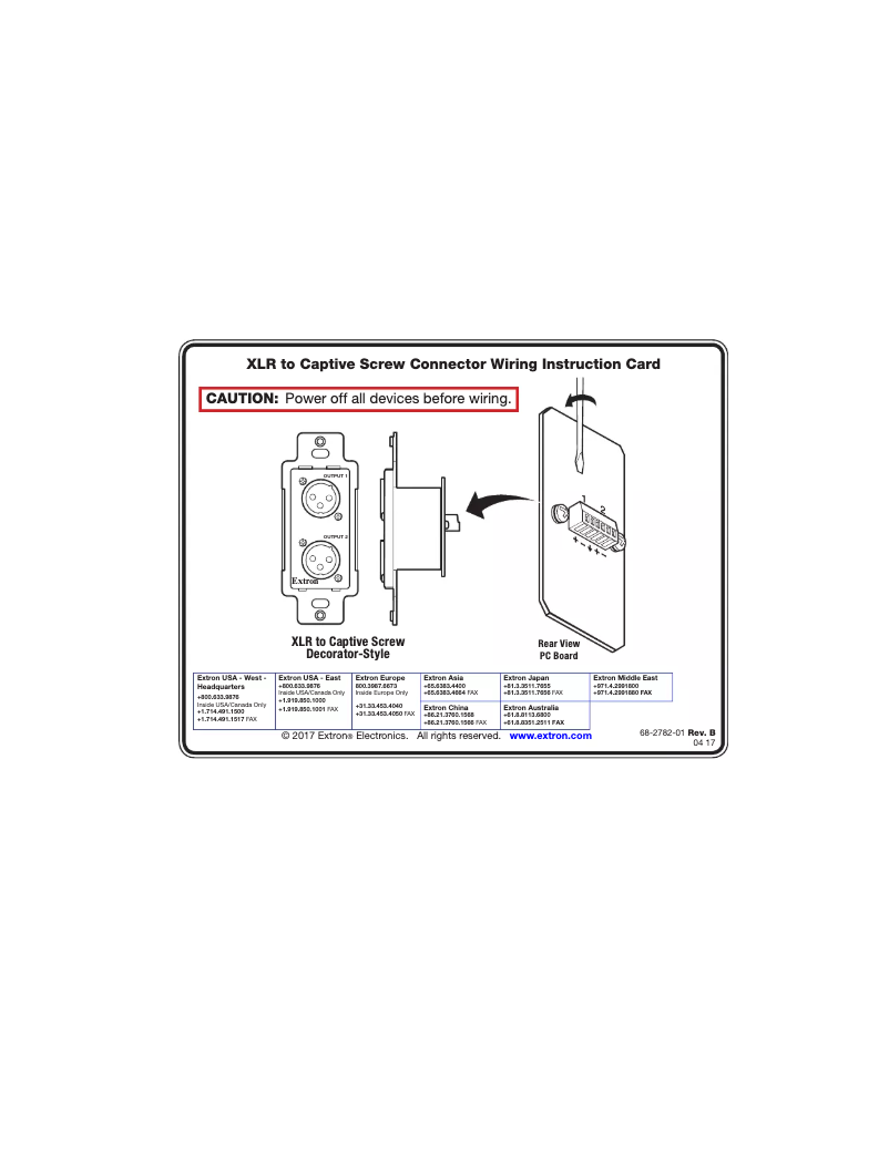 Page 1 de la notice Manuel utilisateur Extron WPD 102 XLRM